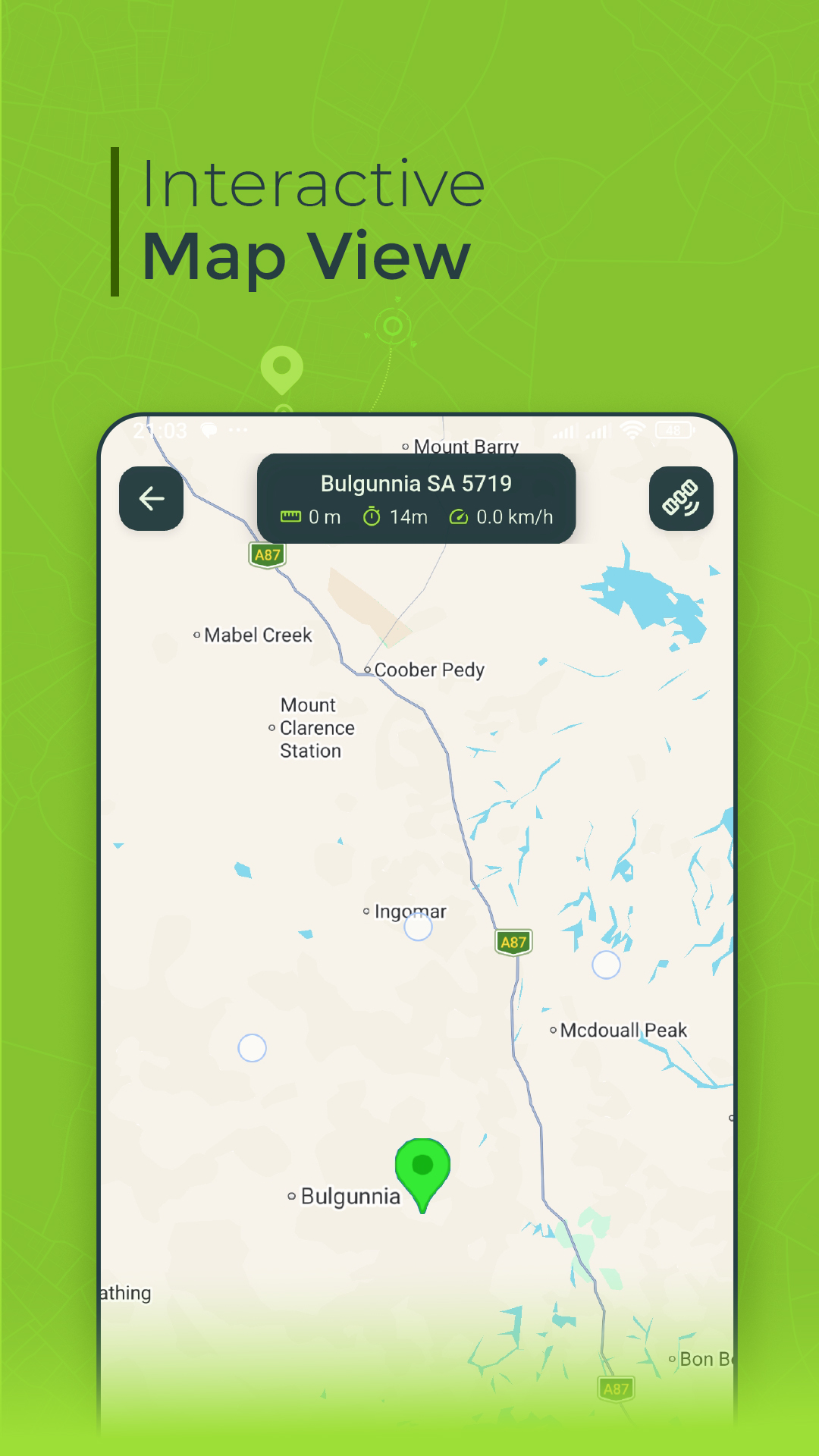 Map view of monitoring routes